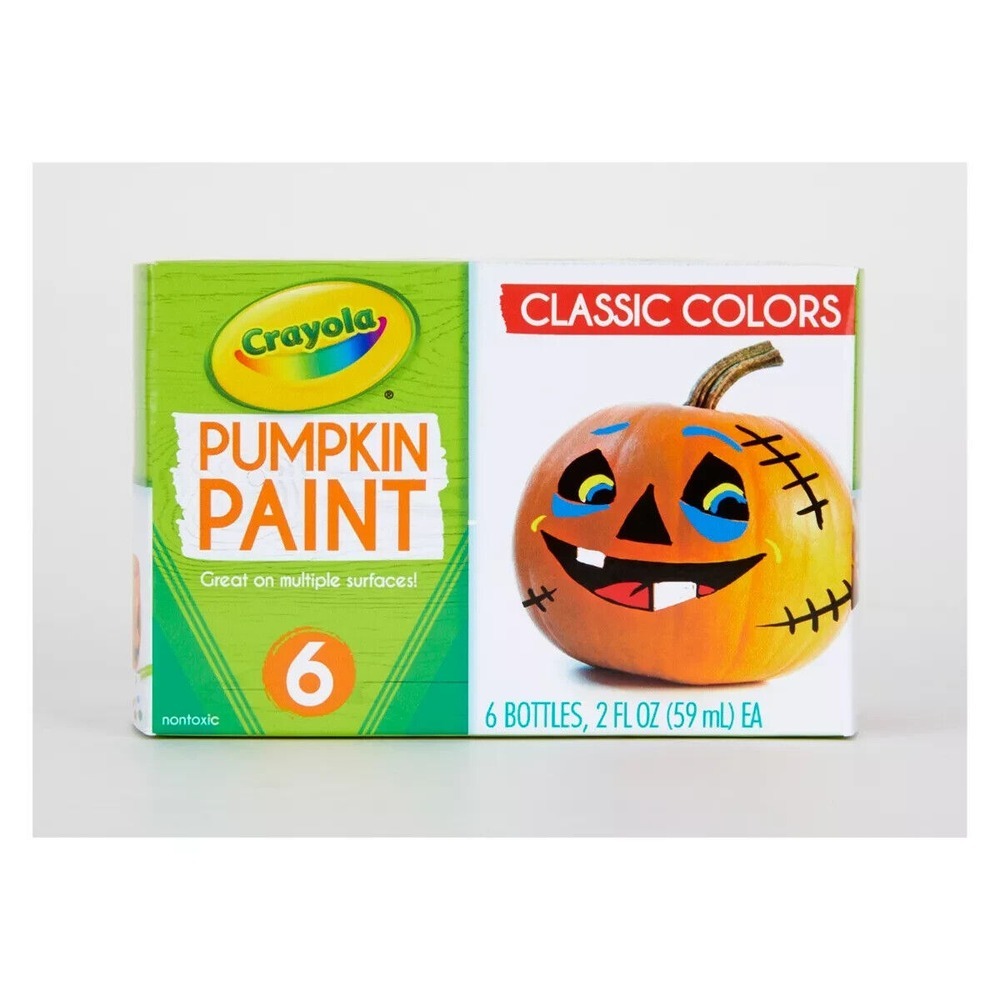 CRAYOLA Pumpkin Paint Set, Acrylic Paints in Classic Colors, 6 Bottles Multi Use